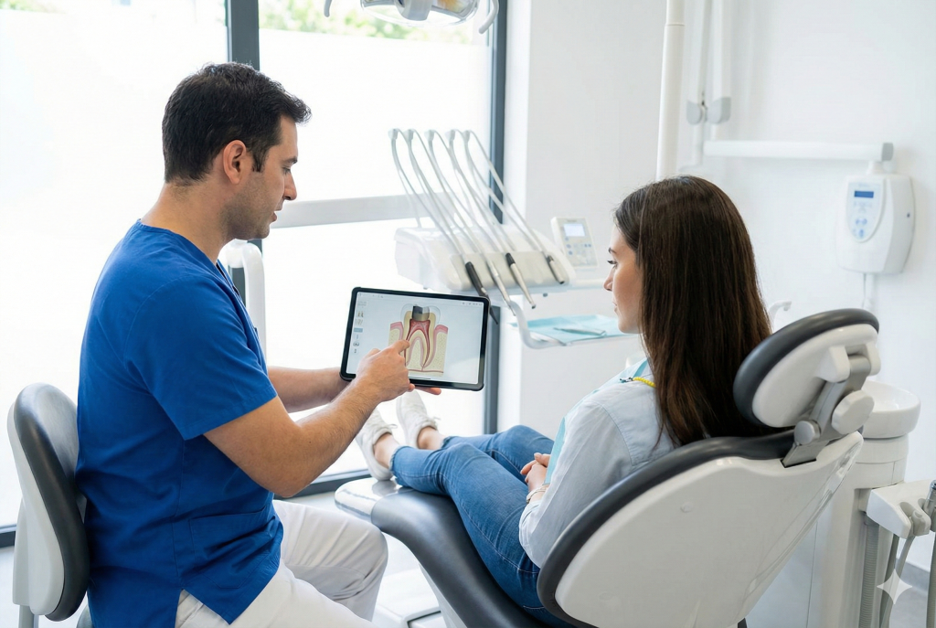 Clinica dental explicando que es una endodoncia