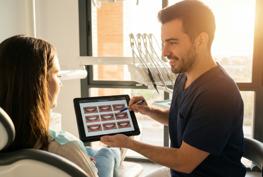 Persona en un sillo de Clinica dental Estetica Dental