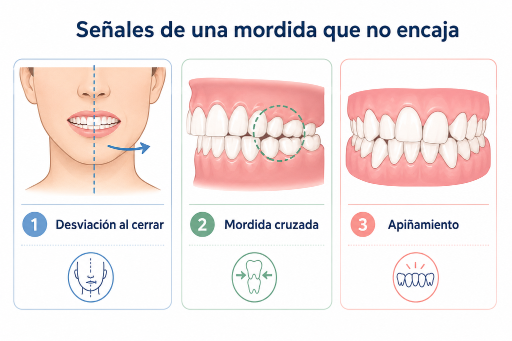 Infografía de la mordida a causa de una maloclusion Natudental Montequinto