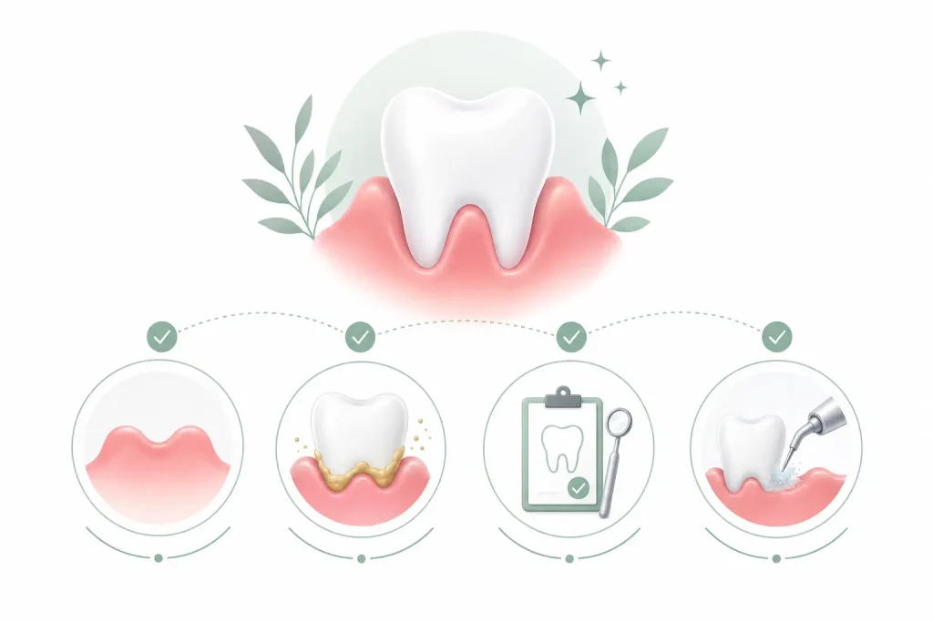 Infografia de como se porducce la gingivitis o periodontitis